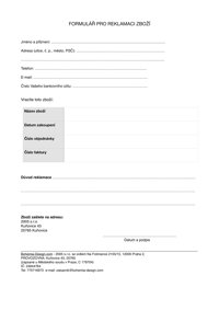 Reklamační formulář