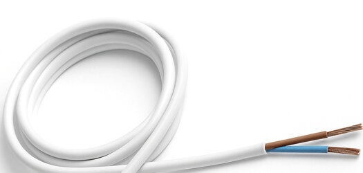 PVC kabel 2x0,75 mm2, Bílý