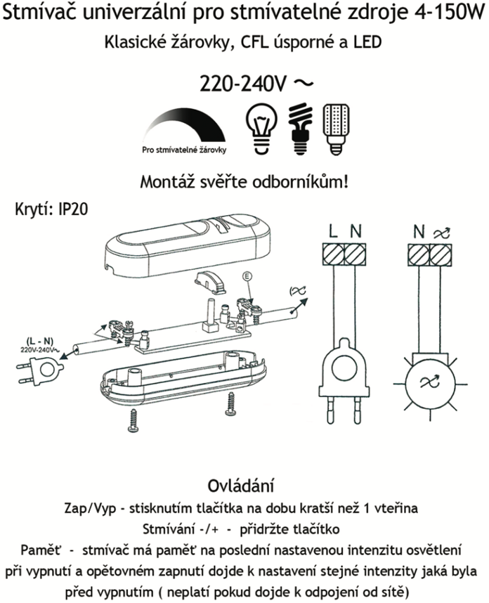 Návod stmívač