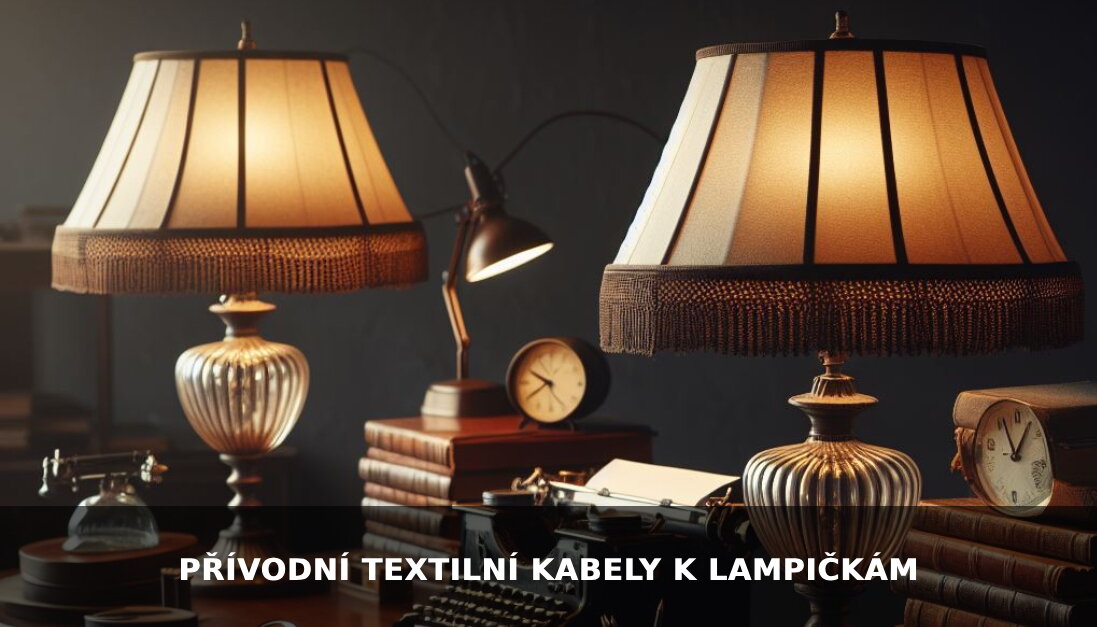Přívodní textilní kabely k lampičkám
