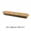 Kovový plochý podlouhlý baldachýn 420 × 85 mm, 1–6 otvorů – barevný