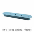 Kovový plochý podlouhlý baldachýn 420 × 85 mm, 1–6 otvorů – barevný