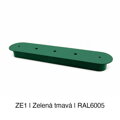 Kovový plochý podlouhlý baldachýn 420 × 85 mm, 1–6 otvorů – barevný