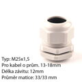 Kabelová průchodka vodotěsná M25x1,5