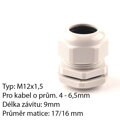 Kabelová průchodka vodotěsná M12x1,5