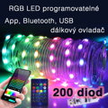Programovatelný RGB LED řetěz 20m 200 diod
