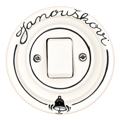 Bílá porcelánová krytka elektroinstalace - Ručně malovaná