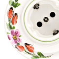 Bílá porcelánová krytka elektroinstalace - Ručně malovaná