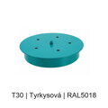 Kovový plochý baldachýn Ø 200 mm, 2–12 otvorů – barevný