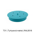 Kovový plochý baldachýn Ø 200 mm, 2–12 otvorů – barevný
