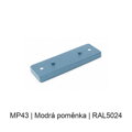 Kovový plochý podlouhlý baldachýn 230 mm, 2–3 otvory – barevný