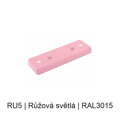 Kovový plochý podlouhlý baldachýn 230 mm, 2–3 otvory – barevný