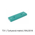 Kovový plochý podlouhlý baldachýn 230 mm, 2–3 otvory – barevný