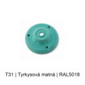 Baldachýn porcelánový glazovaný Ø 105 mm – různé barvy