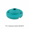 Baldachýn porcelánový glazovaný hladký Ø 77 mm – různé barvy