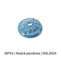 Baldachýn porcelánový glazovaný s plastickým reliéfem Ø 70 mm – různé barvy