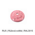Baldachýn porcelánový glazovaný s plastickým reliéfem Ø 70 mm – různé barvy