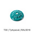 Baldachýn porcelánový glazovaný s plastickým reliéfem Ø 70 mm – různé barvy