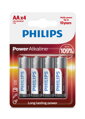 Baterie AA  Tužkové, Alkalické Philips, 4 ks