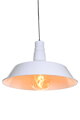 Bílé industriální závěsné svítidlo 45 cm – E27