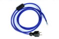 Přívodní textilní kabel k lampičce 1,8 m Modrý Tmavý 12, vidlice + vypínač