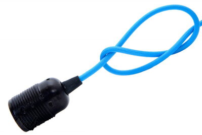 Objímka E27 Černá patina dl.závit s textilním kabelem dle výběru