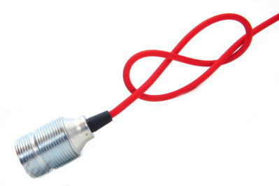 Objímka E27 Stříbrná PAW dl.závit s textilním kabelem dle výběru