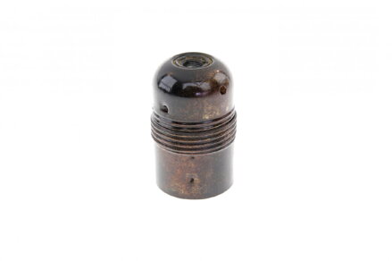 Objímka E27 kov krátký závit, patina Rusty Car Style Black Vintage LU