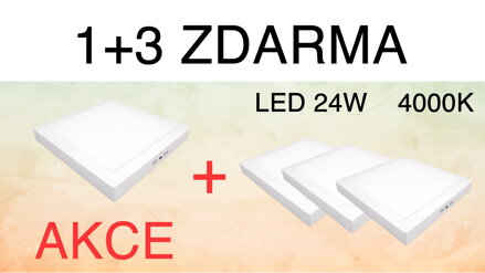 1+3 ZDARMA - LED panel Carlos - 24W Čtvercový design, BÍLÝ, 30cm