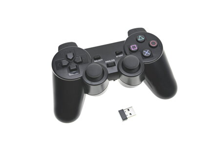 Bezdrátový ovladač černý USB pro PS2