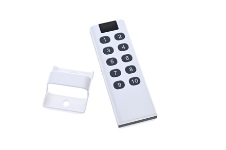 10-tlačítkový RF dálkový ovladač 433 MHz s držákem