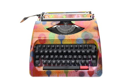 Kufříkový psací stroj  Olympia Traveller C Janouschek® DripArt Collection