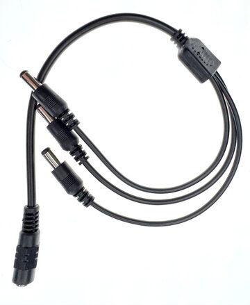 Rozbočovací napájecí kabel DC 5,5 × 2,1 mm – 1× samice na 3× samec