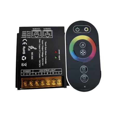 RGBWC LED ovladač s hudební synchronizací a dotykovým ovládáním (2.4G)