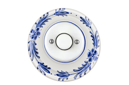Ručně malovaný porcelánový stmívač - Bílý