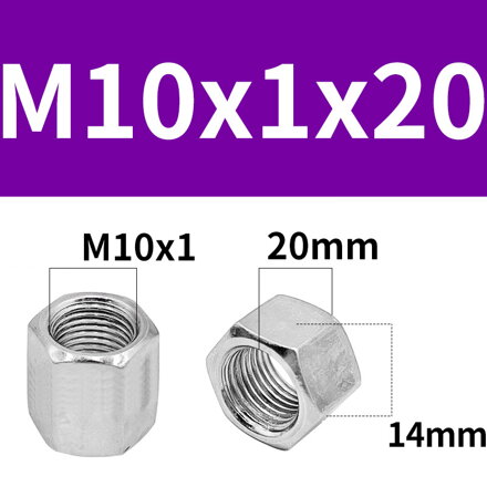 Matice šestihranná pr.14 mm,  závit M10x1x20