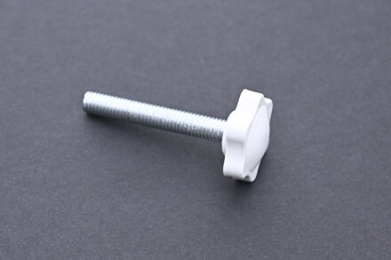 Křídlový šroub kulatý M6 × 50 – pozink / plast