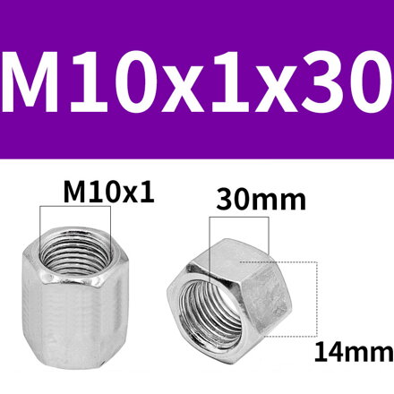 Matice šestihranná pr.14 mm,  závit M10x1x30