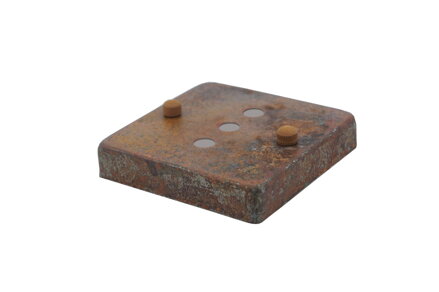 Baldachýn kov plochý k lustrům 100 × 100 mm, 3–5 otvorů, patina vintage