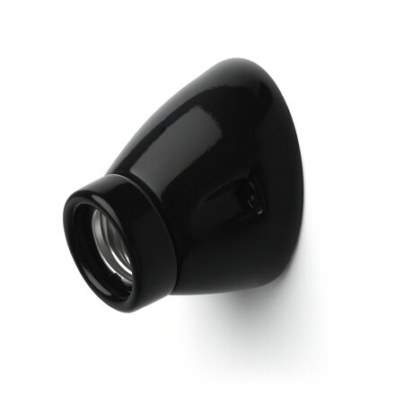 Porcelánové nástěnné svítidlo E27 – šikmé, černé