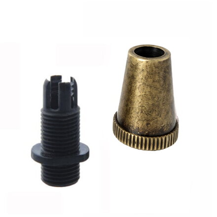 Průchodka kabelu se svorníkem kovová čepička M10x1 Staromosaz