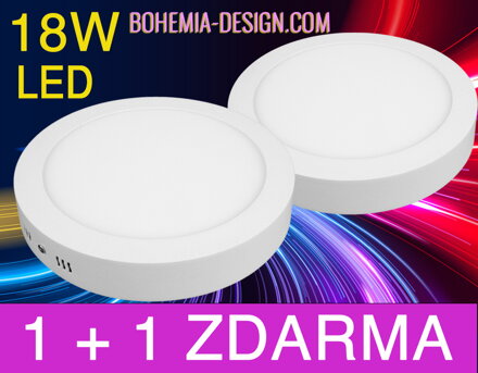AKCE 1+1 ZDARMA!  LED panel kulatý 18W BÍLÝ, 22,5cm