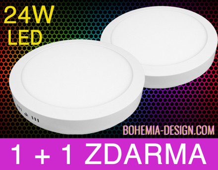 AKCE 1+1 ZDARMA!  LED panel kulatý 24W, BÍLÝ, 30cm