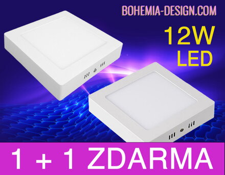 AKCE 1+1 ZDARMA!  LED panel 12W - Čtvercový design, BÍLÝ, 16,5 cm