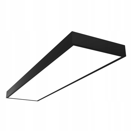 Stropní LED Panel Julia - Závěsný/Přisazený, 6500K, 72W, černý, 120x30cm