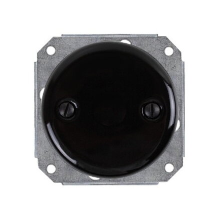 Porcelánová krytka elektroinstalace - Černá