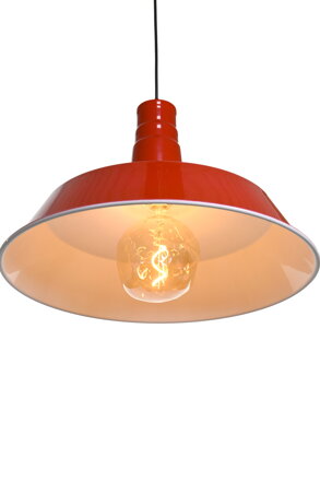 Červené industriální závěsné svítidlo 45 cm – E27