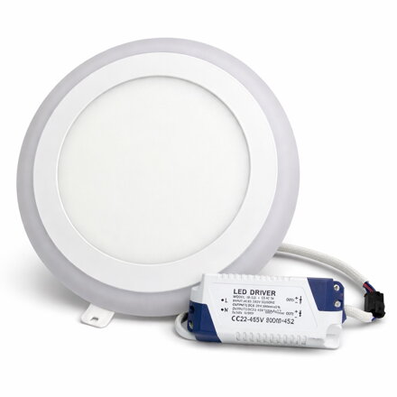 LED vestavný panel Solight WD152 12W+4W CCT Ø190 mm