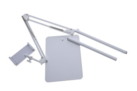 Podlahový polohovací stojan na tablet – bílý