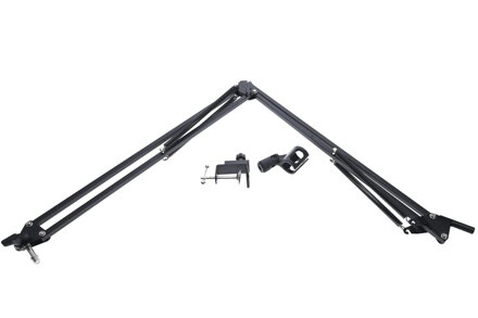 Stolní mikrofonní rameno – kovové, černé, nosnost 0,75 kg